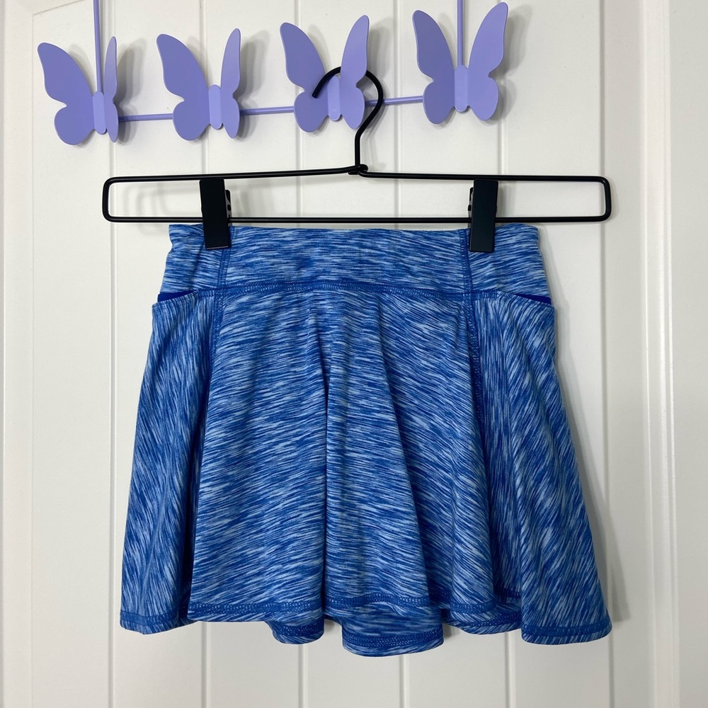 EUC All In Motion girl’s bright blue pocket active stretch athletic skirt small